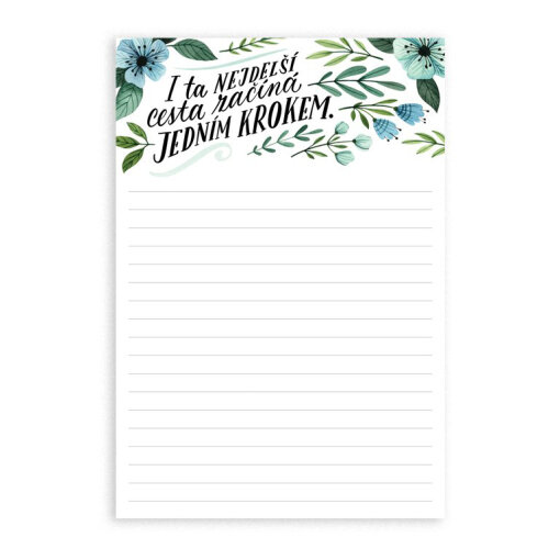 Poznámkový blok I ta nejdelší cesta začíná jedním krokem